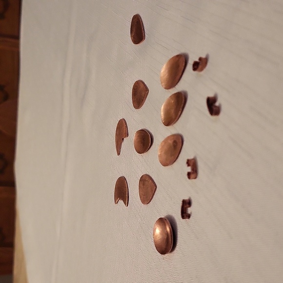 10 small enamelling copper blanks with 4 copper connector links - Picture 6 of 13